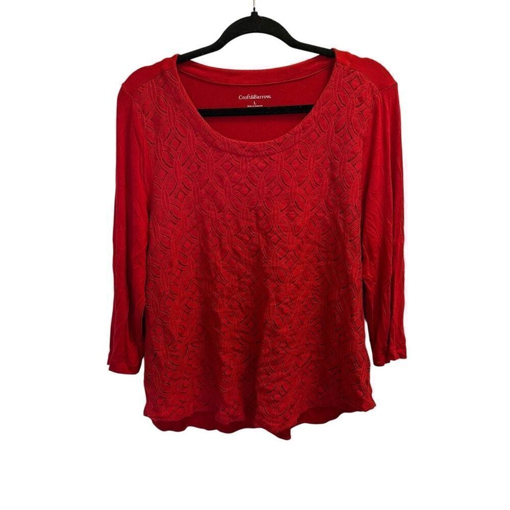 Croft & Barrow 3/4 sleeve lace shirt